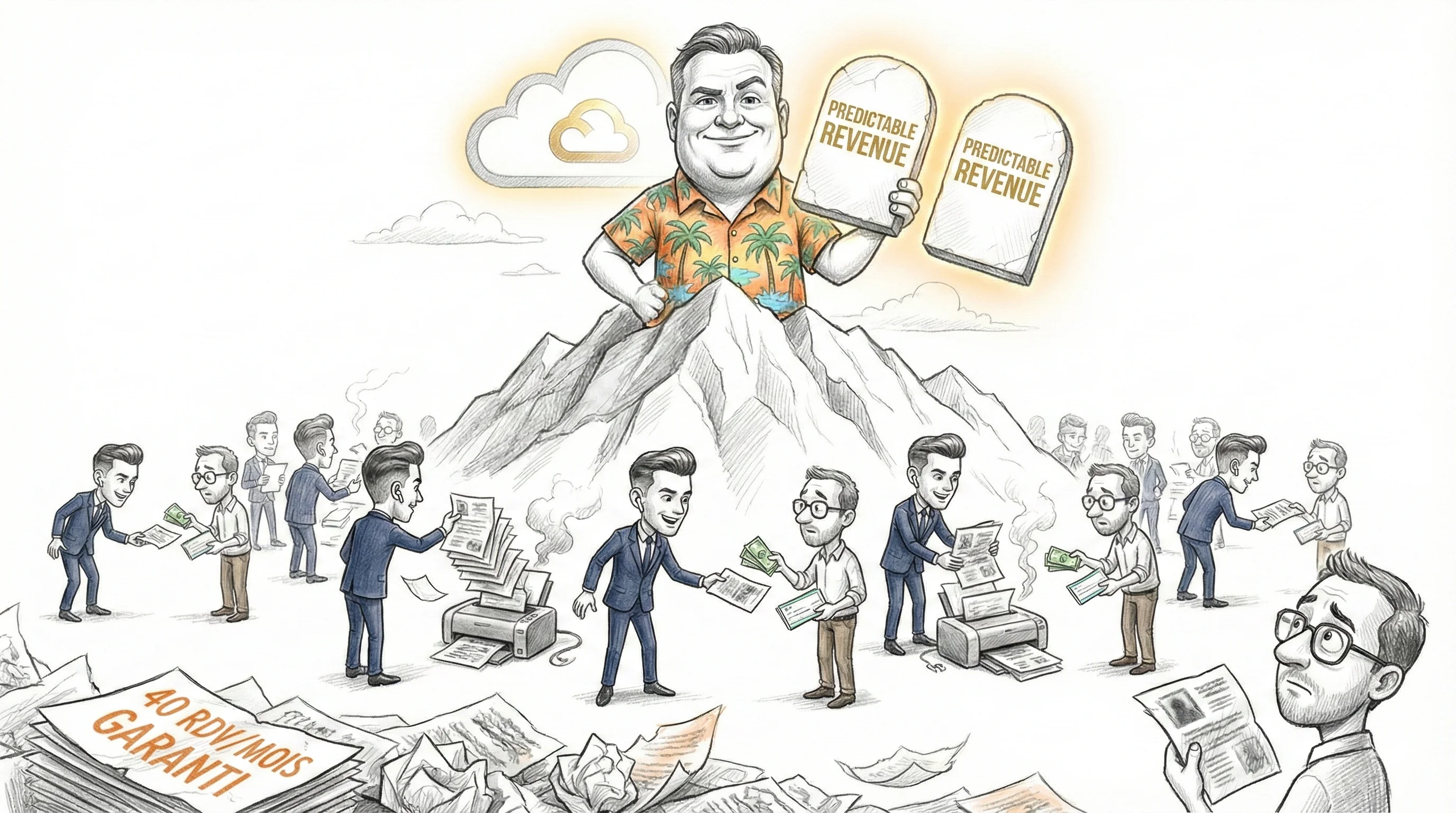 Tableau de bord pipeline commercial B2B avec métriques de conversion et prévisions de ventes SaaS