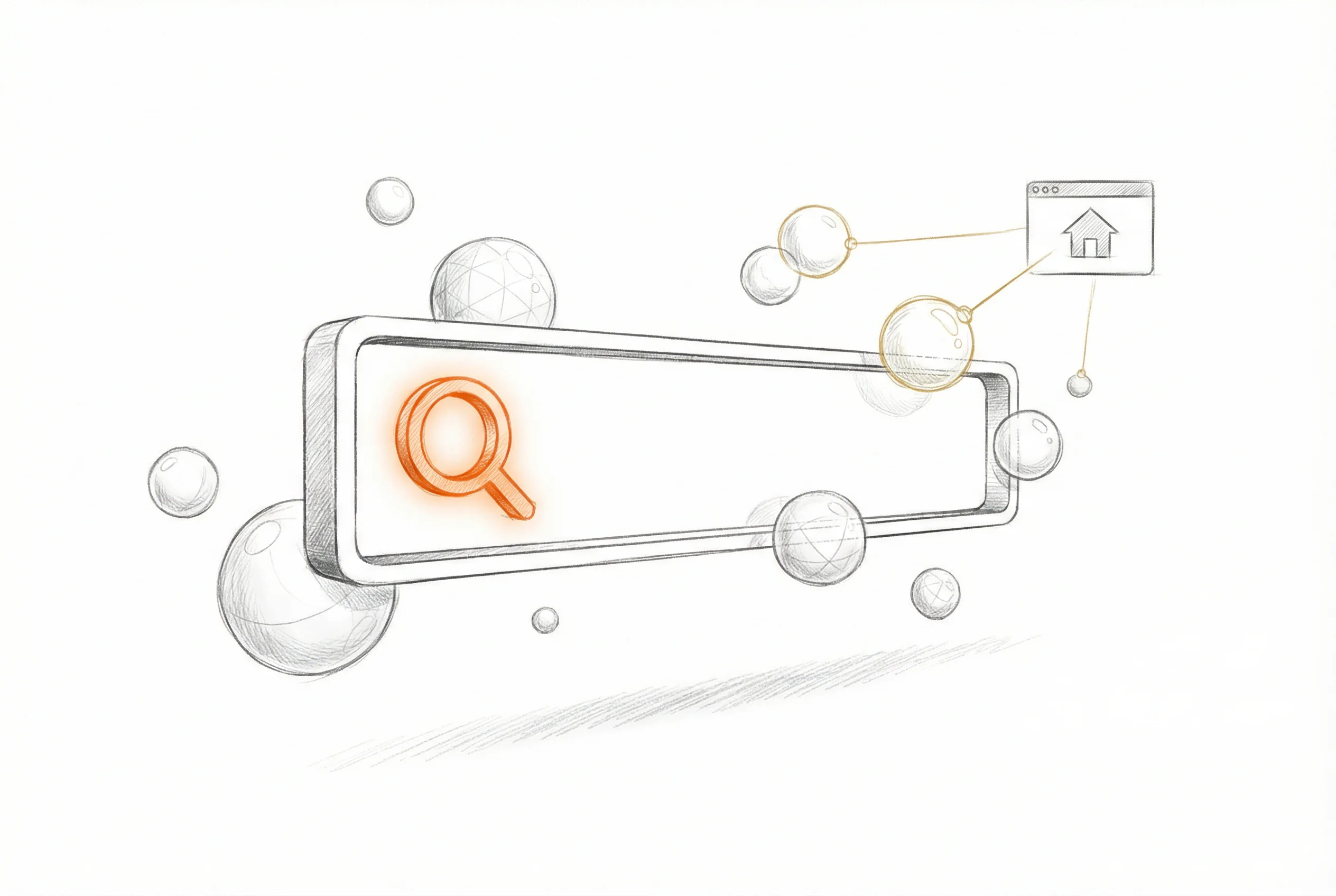 Représentation du phénomène zero-click avec recherche et résolution IA directe