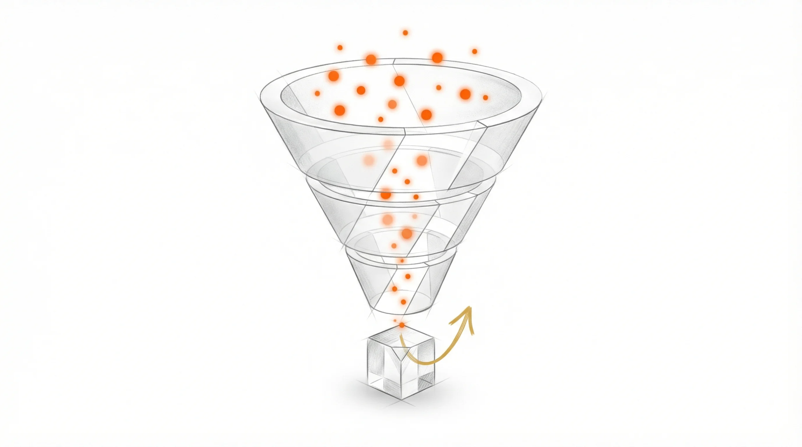 Visualisation 3D d'un pipeline prédictif avec flux de données entre CRM, ERP et couche IA