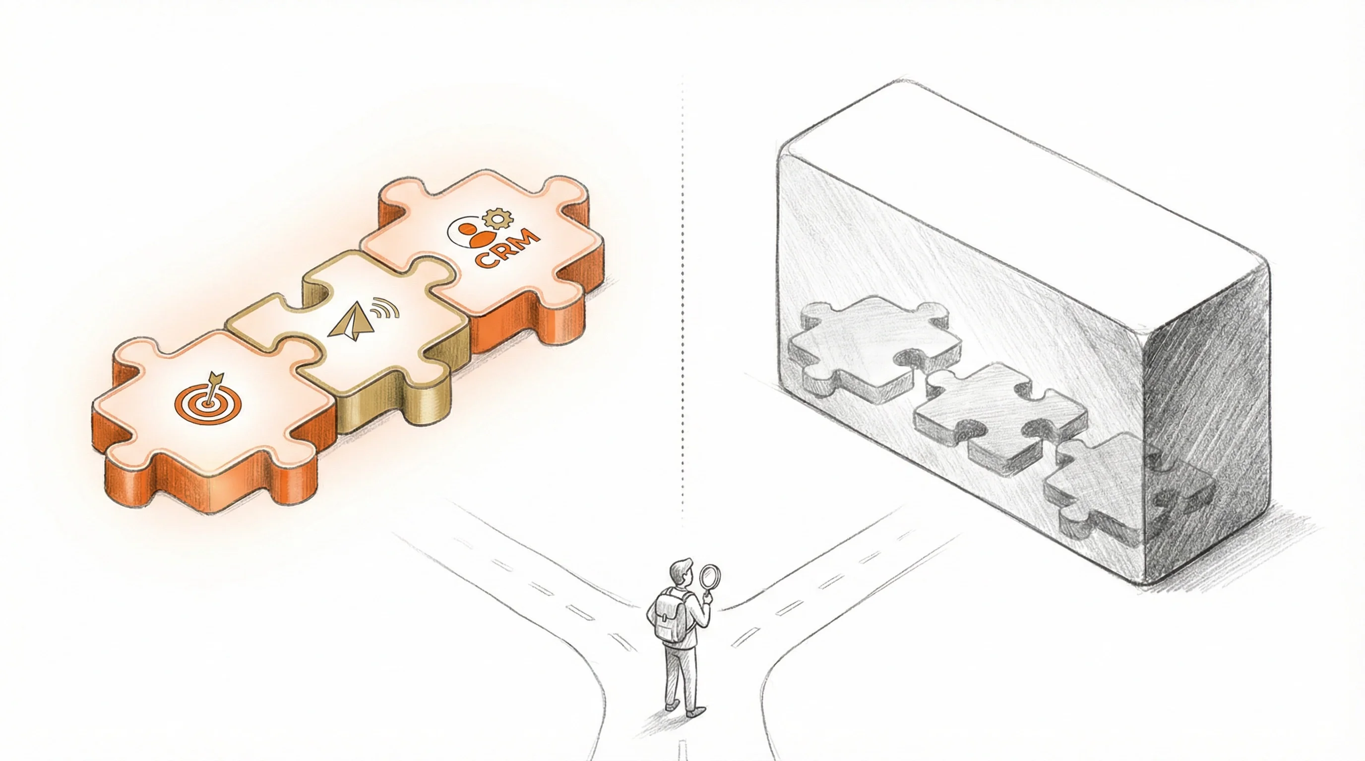 Comparaison visuelle : best of breed vs plateforme tout-en-un intégrée